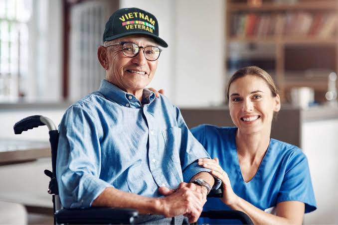 Veteran receiving wound care